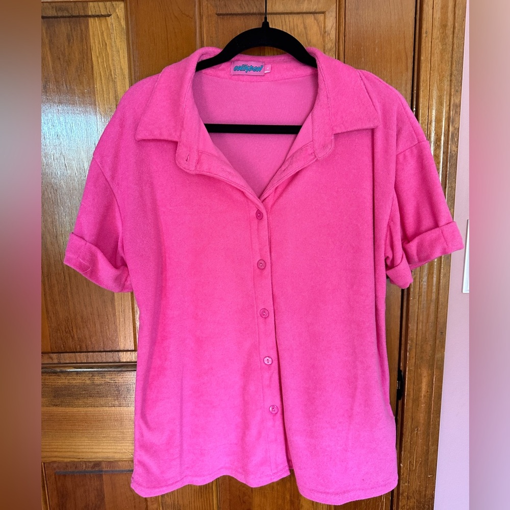 Edikted Beach Button-Up Terry Top